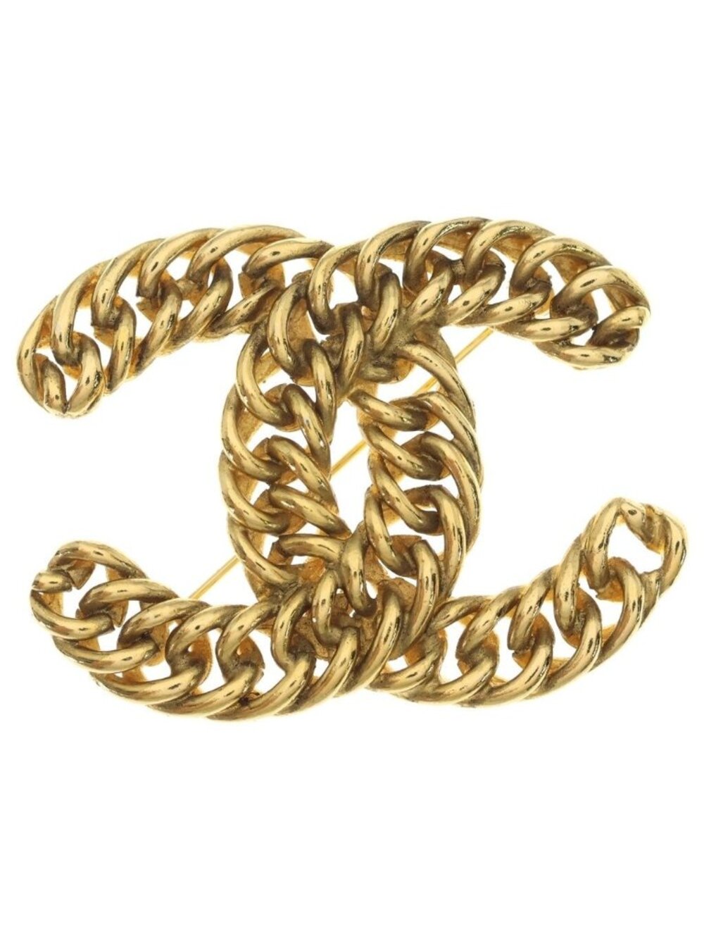 Chanel CC Logo Brooch Gold